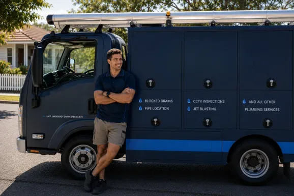 Licensed Penrith plumber at the van