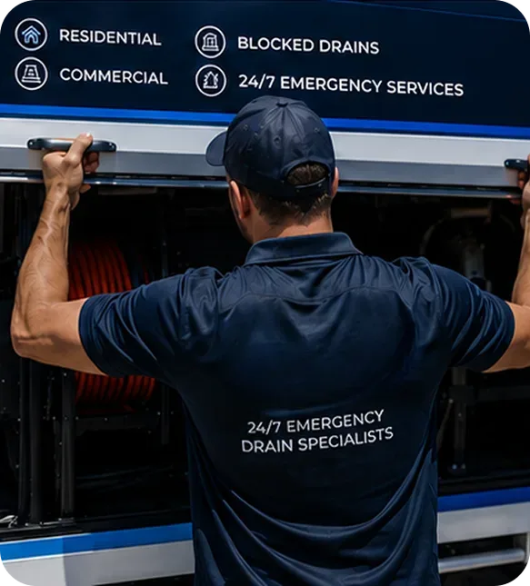 A licensed Penrith plumber at the service van